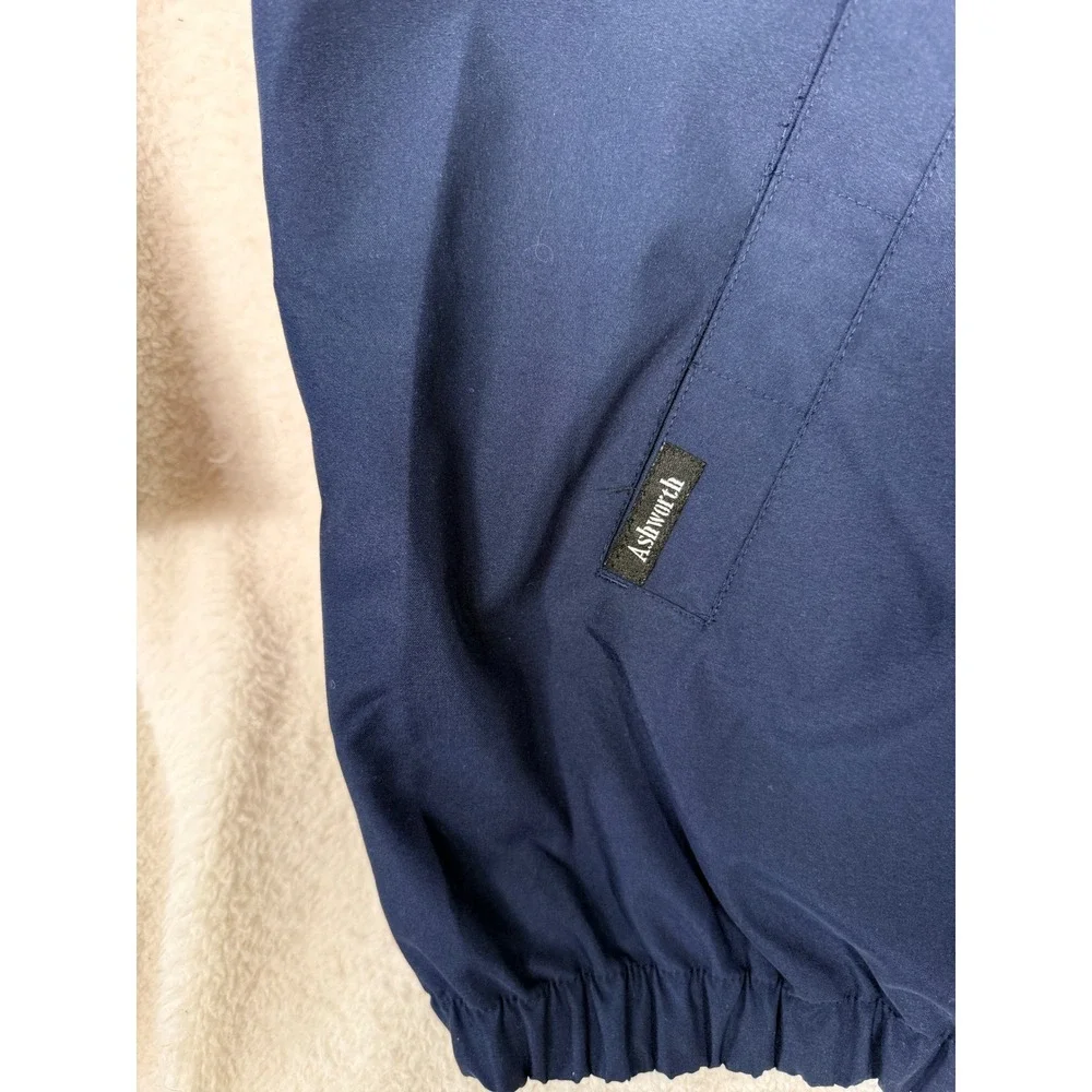 Vintage Ashworth Weather Systems Jacket XXL Navy Blue Golf Windbreaker Warm Up